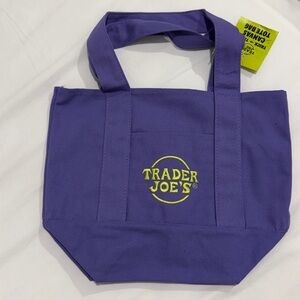Trader Joe's mini  Purple Canvas Tote Bag